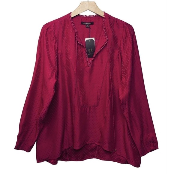 Marchesa Voyage Silk Long Sleeve Button Up Blouse Womens Size 2 NWT $275 - Picture 2 of 13